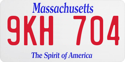 MA license plate 9KH704