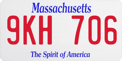 MA license plate 9KH706