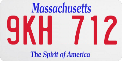 MA license plate 9KH712