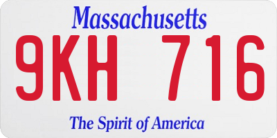 MA license plate 9KH716