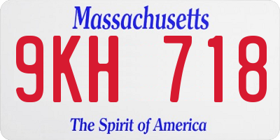 MA license plate 9KH718