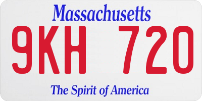 MA license plate 9KH720