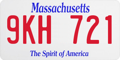 MA license plate 9KH721