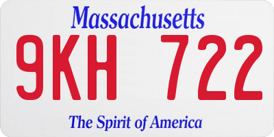MA license plate 9KH722