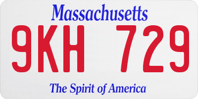 MA license plate 9KH729
