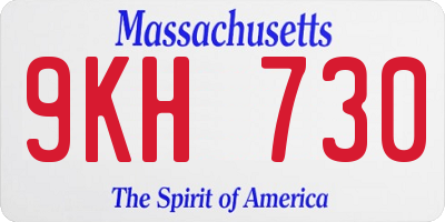 MA license plate 9KH730