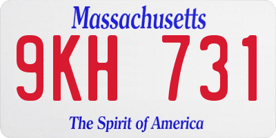 MA license plate 9KH731