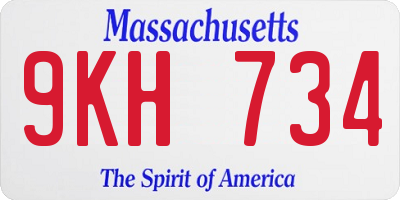 MA license plate 9KH734