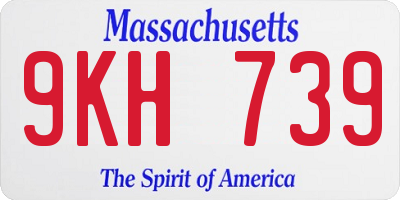 MA license plate 9KH739