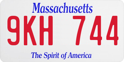 MA license plate 9KH744
