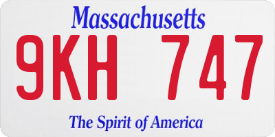 MA license plate 9KH747