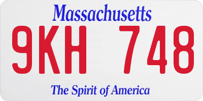 MA license plate 9KH748