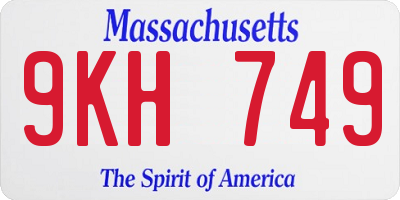 MA license plate 9KH749