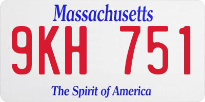 MA license plate 9KH751