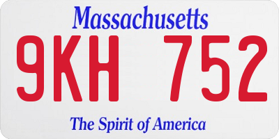 MA license plate 9KH752