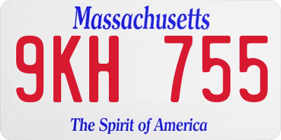 MA license plate 9KH755