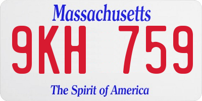 MA license plate 9KH759