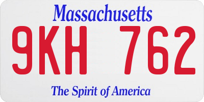 MA license plate 9KH762