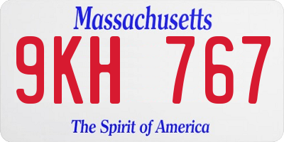 MA license plate 9KH767