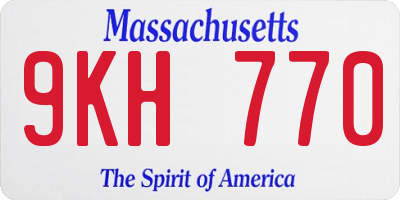 MA license plate 9KH770