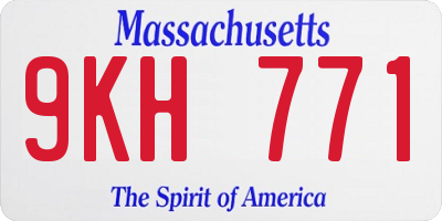 MA license plate 9KH771