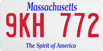 MA license plate 9KH772