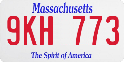 MA license plate 9KH773