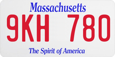 MA license plate 9KH780