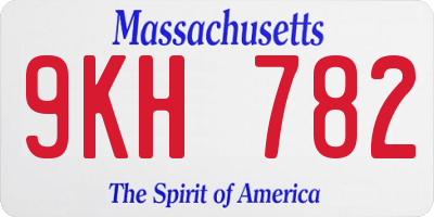 MA license plate 9KH782