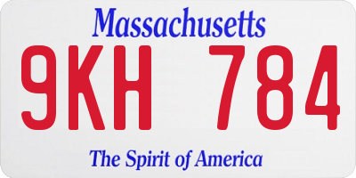 MA license plate 9KH784