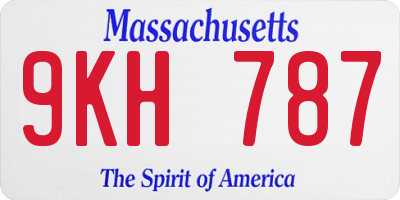 MA license plate 9KH787