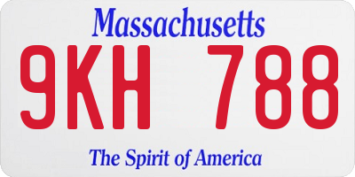 MA license plate 9KH788