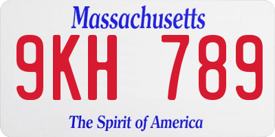 MA license plate 9KH789