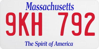 MA license plate 9KH792