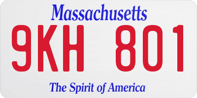MA license plate 9KH801