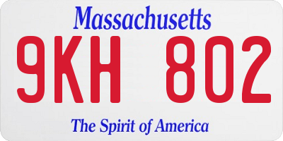 MA license plate 9KH802