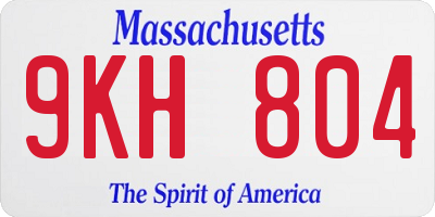 MA license plate 9KH804