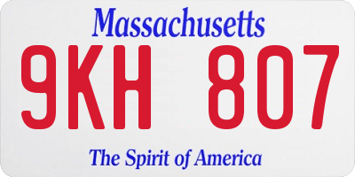 MA license plate 9KH807
