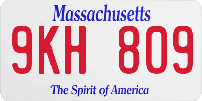 MA license plate 9KH809