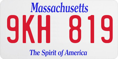 MA license plate 9KH819