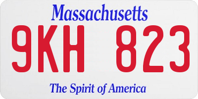 MA license plate 9KH823