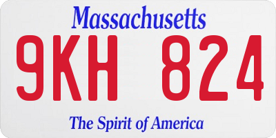 MA license plate 9KH824