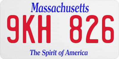 MA license plate 9KH826