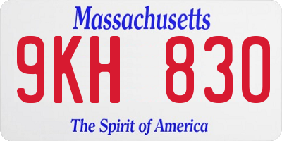 MA license plate 9KH830
