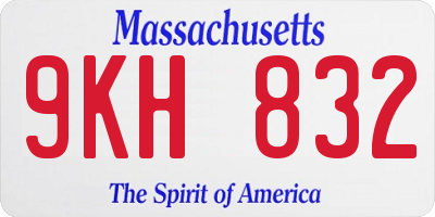 MA license plate 9KH832
