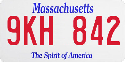 MA license plate 9KH842