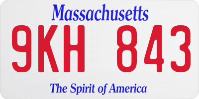 MA license plate 9KH843