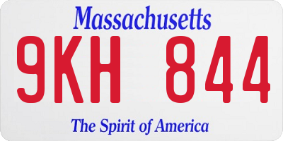MA license plate 9KH844