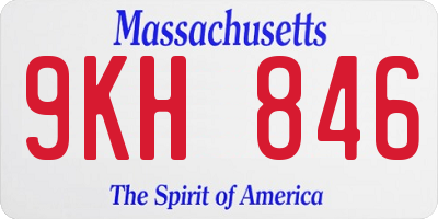 MA license plate 9KH846