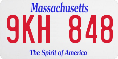 MA license plate 9KH848